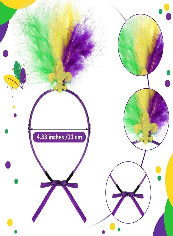 Moukeren 3 Pieces Girl Dog Costume Mardi Gras Tutu Skirt and Fleur De Lis Feather Headband Fancy Collar for Puppy Dog Costume Decorations Supplies, Purple, Green, Yellow (Small) - Image 2